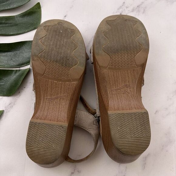 Dansko Womens Sandi Sandals Size 39 Cream Beige Leather Chunky Heel Comfort - Picture 5 of 6